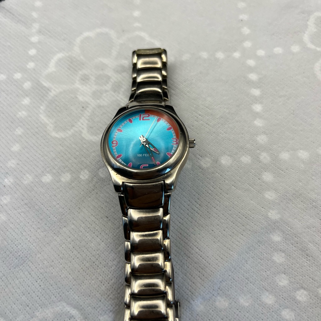 Silver Watch With Blue Dial 65 Silver Watch With Blue Dial 65